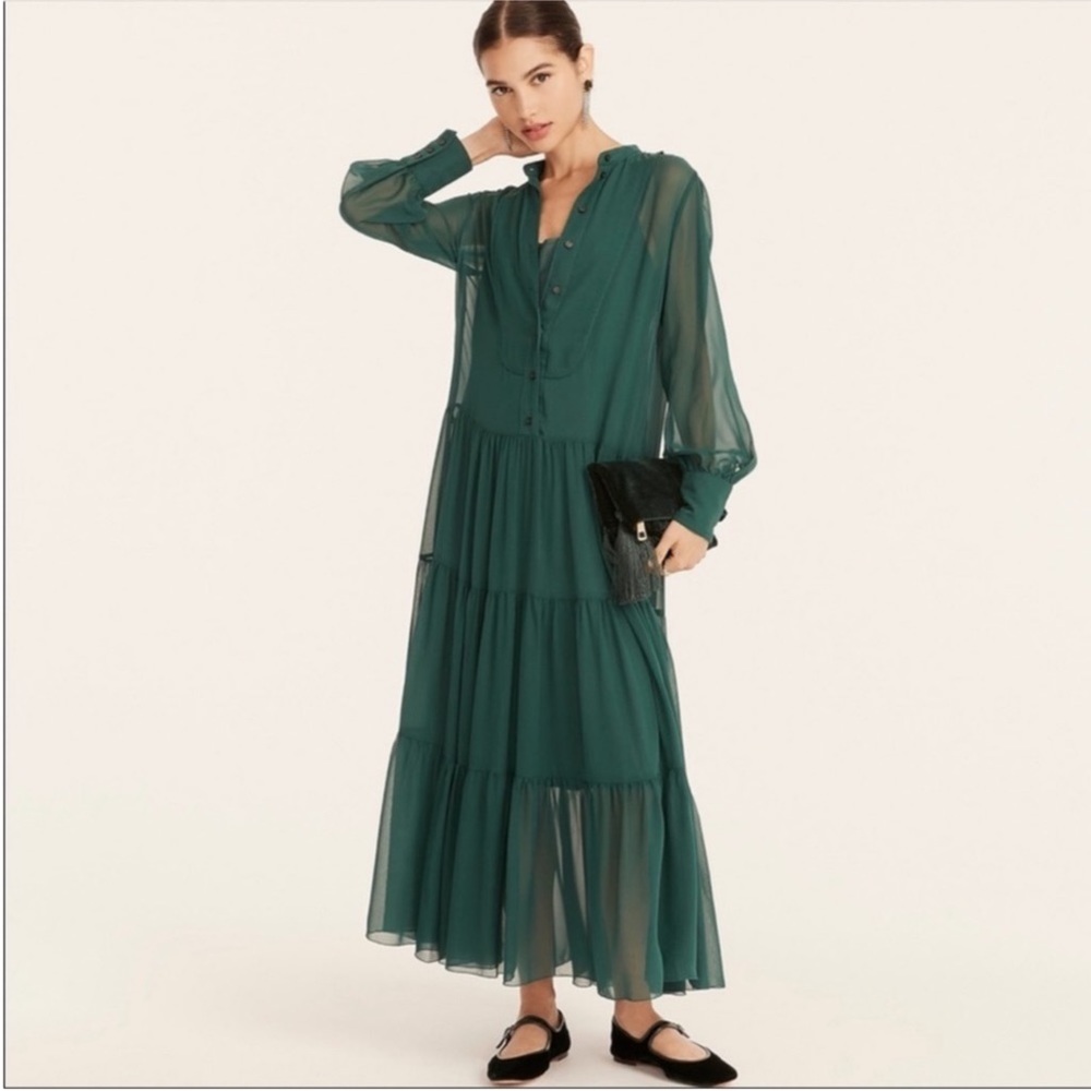 J. Crew Collection Tiered Tuxedo Dress